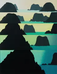 Michael Smither, Black Rocks, 1983. Inscribed lower left in pencil 'MDS '83, S/Print 23/45