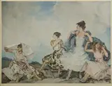 William Russell Flint, The Shower'. Hand signed in pencil by the artist, Ltd Ed. Print