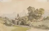 Thomas Ender, View of Berchtesgaden and Watzmann, 1834, watercolour on paper; framed