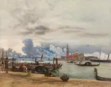 Rudolf von Alt, View of San Giorgio Maggiore from the pier of Venice