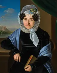 Anton Einsle, Portrait of an elderly lady with a book, 1825, oil on canvas; framed