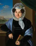 Anton Einsle, Portrait of an elderly lady with a book, 1825, oil on canvas; framed