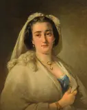 Portrait of a lady by Friedrich von Amerling, oil on canvas; framed, offered Jun 2023