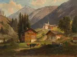 Gustav Barbarini, Kals in Tyrol, 1886, oil on panel; framed