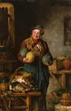 Hermann Armin Kern, Difficult choice, oil on panel; framed
