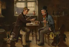 Drinks in the parlour by Hermann Armin Kern, oil on canvas, sold Jun 2023