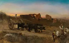 Anton Romako, Marble transport in the Campagna, c. 1857/1860, oil on canvas; framed