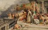 Maximilian Lenz, Nero at the Great Fire of Rome, c. 1890, oil on canvas; framed