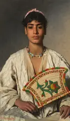 Leopold Carl Müller, Hamida, 1889, oil on canvas; original frame