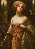 Eugene Ansen-Hofmann, Sappho, oil on canvas; framed