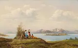 Hans Sengthaler, Chiemsee with a view of the Fraueninsel, oil on canvas; framed