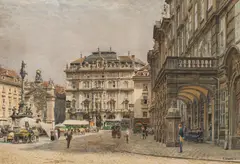 Ernst Graner, Vienna, Am Hof, 1910, watercolour on paper; framed