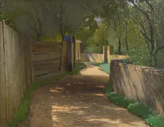 Ferdinand Brunner, Between gardens, 1917, mixed media on cardboard; framed