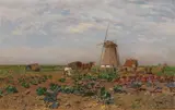 Eugen Jettel, Red cabbage field in Holland, 1880, oil on panel; framed