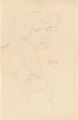 Gustav Klimt, Portrait of a woman, c. 1916, pencil on paper; framed