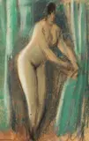 Alfons Walde, Female nude - In the blue salon