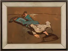 Albin Egger-Lienz, The spring, c. 1924, oil on cardboard; framed