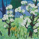 Gerhild Diesner, Magnolia trees in blossom, 1960, oil on canvas; framed