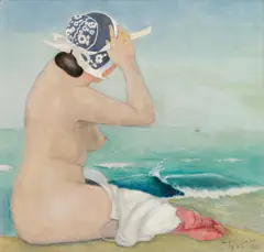 Carl Moser, Bathing Breton, 1933, oil on canvas; framed