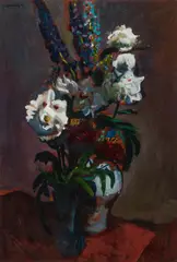 Josef Dobrowsky, Floral still life, 1944, oil on cardboard; framed