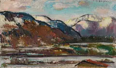 Anton Faistauer, Mountain landscape near Maishofen, c. 1915/16, oil on canvas; framed