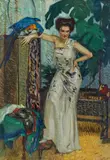 Leo Putz, Cara Köhler with parrot, 1911, oil on canvas; framed
