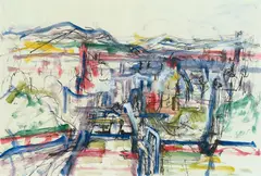 Gerhardt Frankl, View of Vienna, 1948, watercolour and India ink on paper; framed