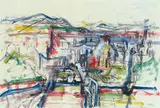 Gerhardt Frankl, View of Vienna, 1948, watercolour and India ink on paper; framed