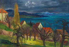 Albert Birkle, Bodensee landscape, oil on canvas; framed