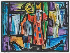 Albert Birkle, Grand Opera, c. 1960, mixed media on paper; framed