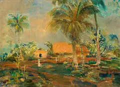 Maxim Kopf, Tahiti, oil on canvas; framed