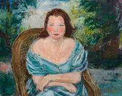 Sergius Pauser, Portrait of Inge Heller, 1938, oil on canvas; framed