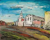 Franz von Zülow, Kairouan, Tunis, 1928, oil on cardboard; framed