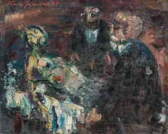 Hans Fronius, Hiob, 1973, oil on hardboard, framed