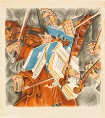 Max Oppenheimer, Rosé Quartet, 1920, colour lithograph on paper; unframed