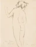 Jean ( Hans ) Egger, Back nude Signe Wallin, 1926, pencil on paper; unframed