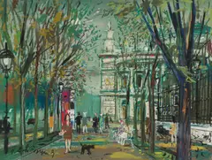 Hans Robert Pippal, Burgtheater in Vienna, pastel on paper; framed
