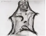Arnulf Rainer, Untitled, photograph, painted over; framed