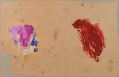 Untitled by Martha Jungwirth, 2018, mixed media on paper on canvas; unframed, sold Jun 2023