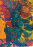 Ernst Fuchs, Flowers, 1989, pastel on paper; framed