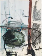Manfred Hebenstreit, California Cut, 1990, mixed media on paper; framed