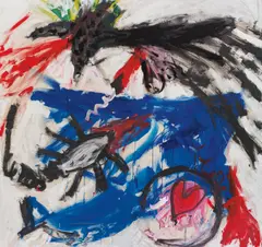 Gerwald Rockenschaub, Untitled, 1980, oil on canvas; framed