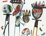 Anselm Gluck, Krönung in Ottakring (Schade um den Körper), 1996, oil on canvas; unframed