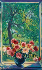 Thomas Metlewicz, View from the window, oil on canvas; framed