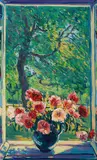 Thomas Metlewicz, View from the window, oil on canvas; framed