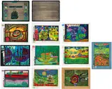Friedensreich Hundertwasser, Folder: Look at it on a rainy day, 1971/72, 10 colour serigraphs with metal embossing on different papers in original box; edition 930/3000