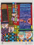 844A Friedensreich Hundertwasser, DIE HÜTE TRAGEN DIE JAPANISCHEN KAISER, TENNOS FLY WITH HATS