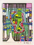 870A Friedensreich Hundertwasser, PAZIFISCHER REGENTROPFEN AUF TAHITI, PACIFIC RAINDROP ON TAHITI“