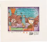 972 Friedensreich Hundertwasser, DIE LANDUNG, L'ATTERRISSAGE“