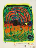 680A Friedensreich Hundertwasser, SAD NOT SO SAD IS RAINSHINE, FROM RAINDAY ON A RAINY DAY